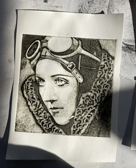 Amy Johnson<br>Collagraph<br>12x12cm