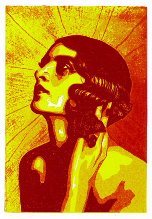 Renee Perle<br>Linocut<br>20x20cm